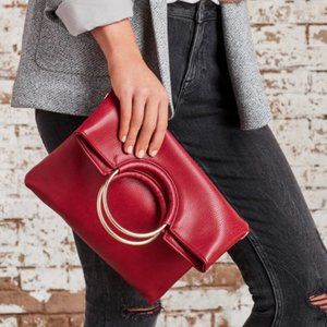 Sondra Roberts Red Clutch with Gold Accent